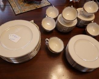 Lenox white/silver china