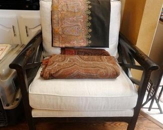Baker chinoiserie chair and antique pasley