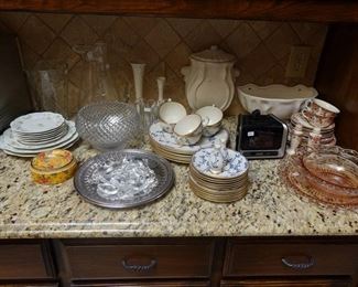 Depression glass, china