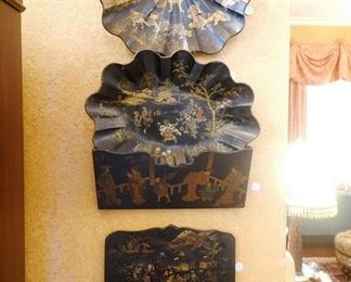 Papier mache trays, magazine rack