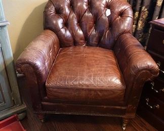 Leather club chair
