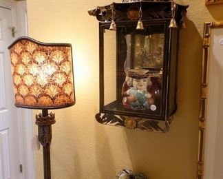 Maitland Smith lamp, Asian cabinet