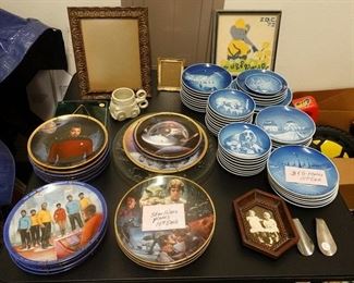 Bing and Grondahl plates, Star Wars and Star Trek plates.