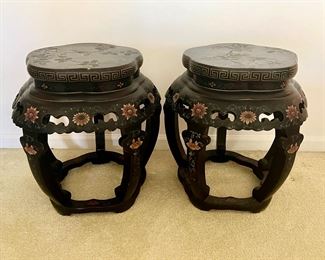 Asian Drum Pedestal Tables