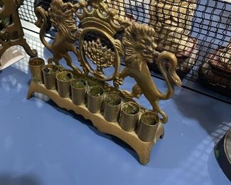 Lion Judaica Oil burning menorah