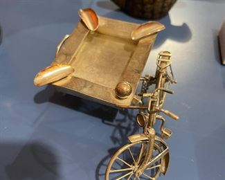 Silver bicycle ashtray