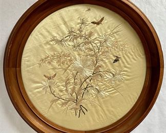 Vintage Embroidery On Silk In Circular Wood Frame
Lot #: 79