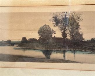 Antique Landscapes: Framed Etching & Painting, In Ornate Golden Frames (2 Pieces)
Lot #: 126