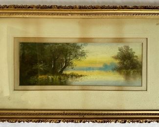 Antique Landscapes: Framed Etching & Painting, In Ornate Golden Frames (2 Pieces)
Lot #: 126