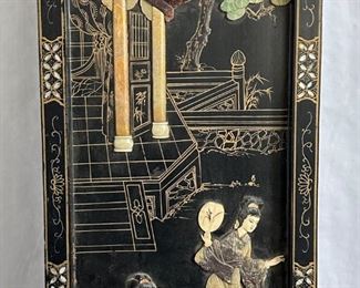 Vintage Japanese Lacquered Shibayama Style Wall Panel With Applied Mother Of Pearl
Lot #: 125