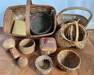 Vintage Hand Woven Baskets & Containers (Over 12 Pieces)
Lot #: 234