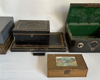 Vintage Metal Boxes Including Office Filing Boxes, Cash Box & Paint Box (6 Pieces)
Lot #: 68