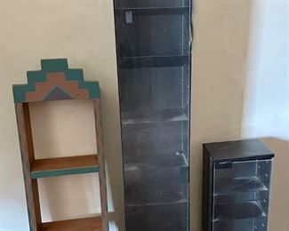 Set Adjustable Metal Wall Mounting Storage Cases & Western Style Wood Shelf, Sized For Storing CDs
Lot #: 180