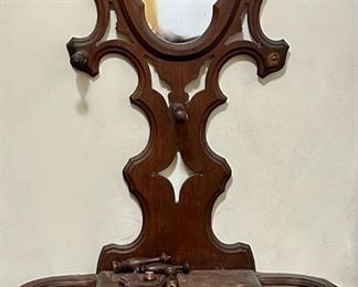Antique Wood Hall Tree Stand With Mirror
Lot #: 29