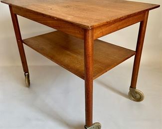 2 Vintage Rolling Wooden Carts: 1 Mid Century Modern
Lot #: 31