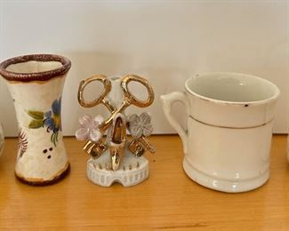 Vintage Small Bowls, Mini Tea Sets & Figurines Including Woodpecker Toothpick Container (Over 30 Pieces)
Lot #: 211