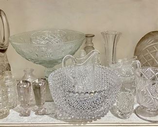 Vintage Crystal & Cut Glass Bowls, Pitchers, Bottles & More (Over 20 Pieces)
Lot #: 250