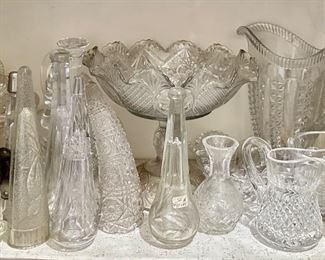 Vintage Crystal & Cut Glass Bowls, Pitchers, Horns & More (Over 20 Pieces)
Lot #: 252
