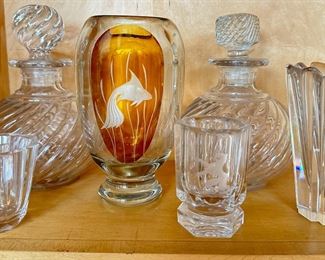 Vintage Crystal Cut Glass Decanters, Vases & Cups (6 Pieces)
Lot #: 214