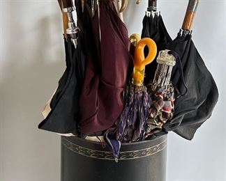 Vintage Umbrellas Including Bakelite, Sterling Silver & Hand Carved Wood Handles (Over 15)
Lot #: 90