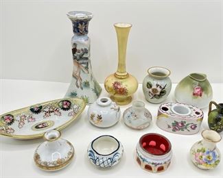 Vintage Mini Vases, Bowls & Candy Dish By Royal Worchester, Schwarenhammet, Nippon & More (13 Pieces)
Lot #: 116