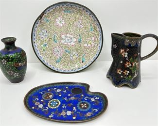 Antique Enamel Chinese Plate & Vintage Enamel Jug, Vase & Small Plate (4 Pieces)
Lot #: 11