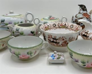 Vintage Japanese Tea Set & Assorted Creamers & Bowl & Covered Box (10 Pieces)
Lot #: 208