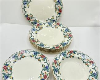 Vintage Royal Cauldron English China: 6 Dinner Plates , 5 Dessert Plates & 3 Bowls
Lot #: 28