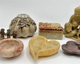 Vintage Asian Soapstone Figurines, Boxes & Candy Bowls (8 Pieces)
Lot #: 190