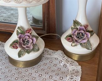 (2) Floral Table Lamps

