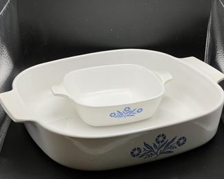(2) Pyroceram Corning Ware Casseroles In Blue Cornflower
