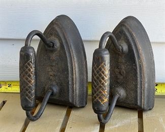 (2) Sad Iron Bookends
