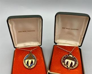 (2) Vintage Bird Necklaces
