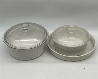 (3) CorningWare Casseroles, (2) Lids

