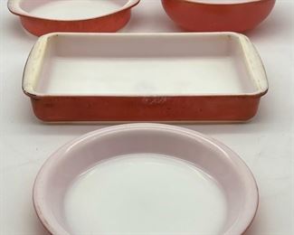 (4) Red PYREX

