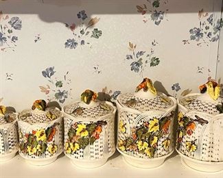 (5) Vintage Lefton Kitchen Cannisters
