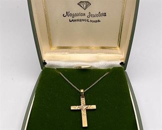 Diamond & 14K Gold Cross Necklace
