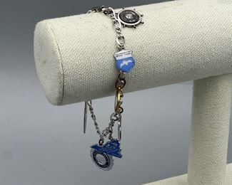 Sterling Stamped Travellers Charm Bracelet
