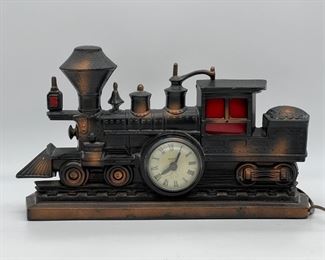 Vintage Cast Iron United Electric Train Clock Night Light

