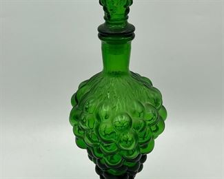Vintage MCM Green Grape Decanter
