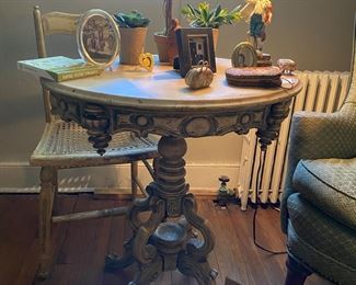 Shabby chic Victorian marble top table