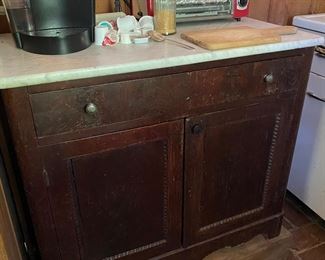 Marble top and mahogany wash stand