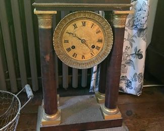 French Empire bronze ormolu clock.