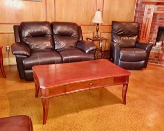 Black Leather Loveseat with Dual Electric Recliners, Leather Recliner