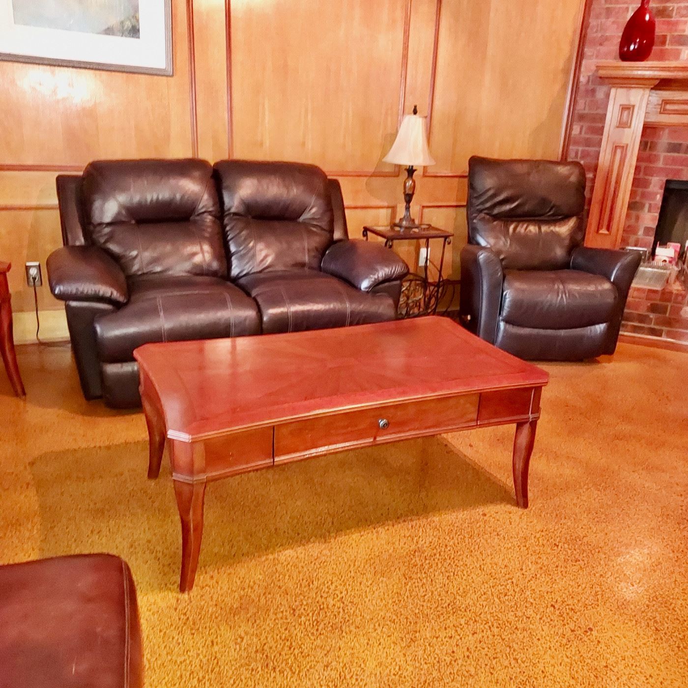 Black Leather Loveseat with Dual Electric Recliners, Leather Recliner