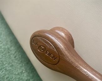 1 of 2 tan leather La Z Boy recliners 