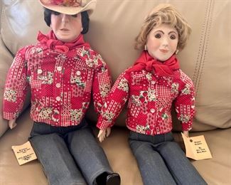 Vintage Ronald  and Nancy Reagan dolls (another version of Ronald gifted to White House)