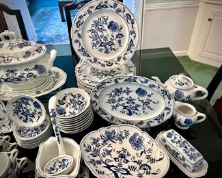 Blue Danube china set, 130+ pieces