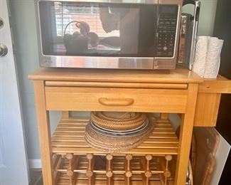 LG microwave And kitchen stand 