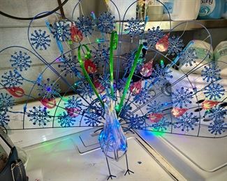 Peacock collection - holiday lighted peacock